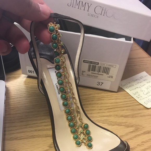 Jimmy Choo Electra Sling back With Ankle Gemstone - Picture 3 of 5